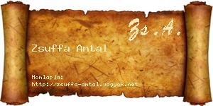 Zsuffa Antal névjegykártya